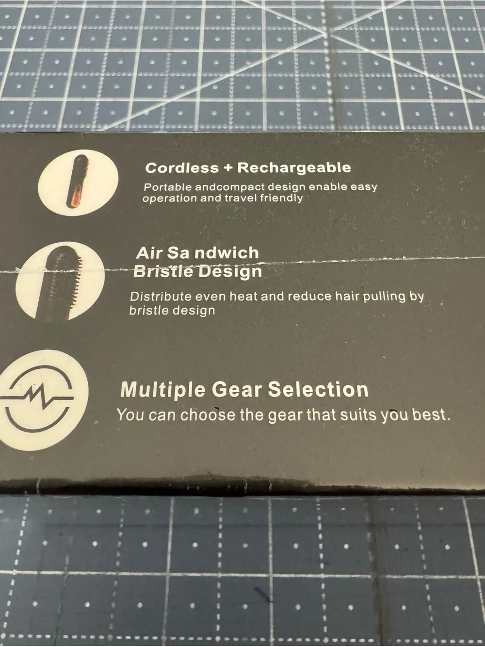 Portable hair straightening brush , cordless and rechargeable. New in box.